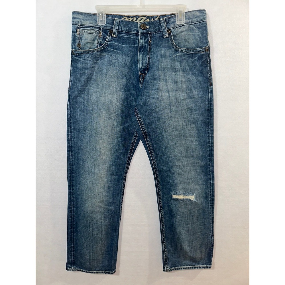 Mavi Matt Men's Size 36x32 Jeans Blue‎ Distressed Denim Medium Wash long